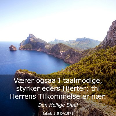 Picture 03 - Jakob 5:8 DA1871 - Værer ogsaa I taalmodige, styrker eders Hjerter; - Bible Verse Picture