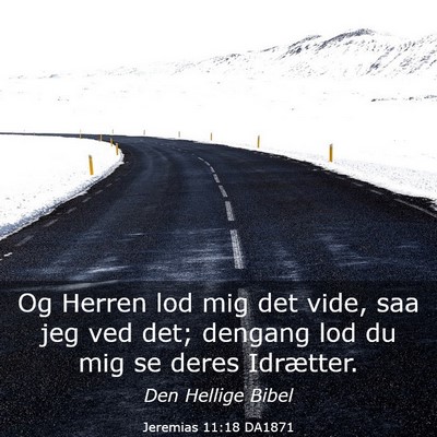 Picture 03 - Jeremias 11:18 DA1871 - Og Herren lod mig det vide, saa jeg ved det; - Bible Verse Picture