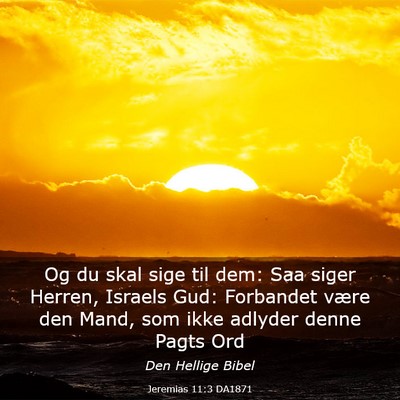 Picture 03 - Jeremias 11:3 DA1871 - Og du skal sige til dem: Saa siger Herren, - Bible Verse Picture