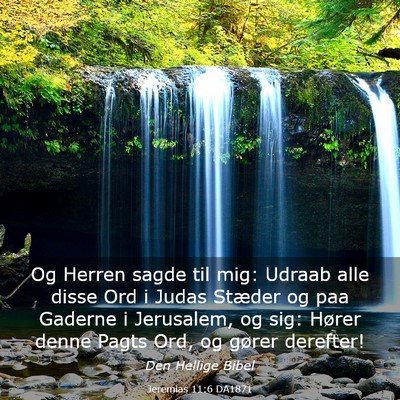 Picture 03 - Jeremias 11:6 DA1871 - Og Herren sagde til mig: Udraab alle disse Ord i - Bible Verse Picture
