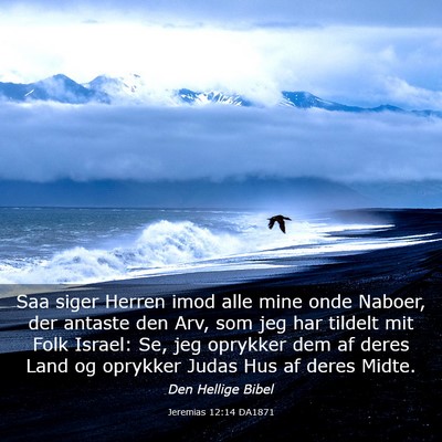 Picture 03 - Jeremias 12:14 DA1871 - Saa siger Herren imod alle mine onde Naboer, der - Bible Verse Picture