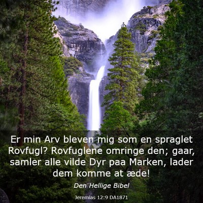 Picture 03 - Jeremias 12:9 DA1871 - Er min Arv bleven mig som en spraglet Rovfugl? - Bible Verse Picture