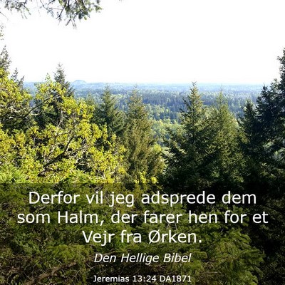 Picture 03 - Jeremias 13:24 DA1871 - Derfor vil jeg adsprede dem som Halm, der farer - Bible Verse Picture