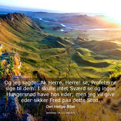 Picture 03 - Jeremias 14:13 DA1871 - Og jeg sagde: Ak Herre, Herre! se, Profeterne - Bible Verse Picture