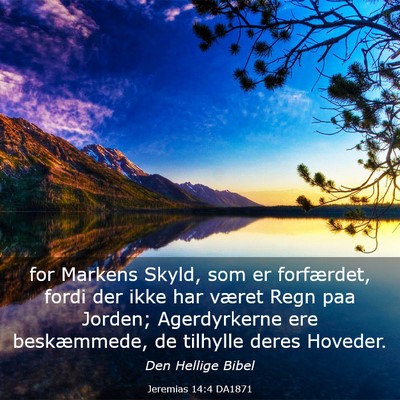 Picture 03 - Jeremias 14:4 DA1871 - for Markens Skyld, som er forfærdet, fordi der - Bible Verse Picture