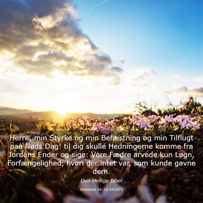 Picture 03 - Jeremias 16:19 DA1871 - Herre, min Styrke og min Befæstning og min - Bible Verse Picture