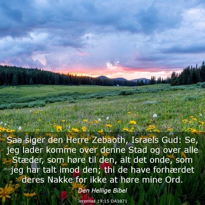 Picture 03 - Jeremias 19:15 DA1871 - Saa siger den Herre Zebaoth, Israels Gud: Se, jeg - Bible Verse Picture