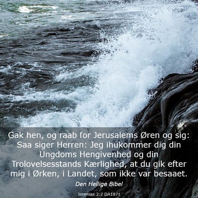 Picture 03 - Jeremias 2:2 DA1871 - Gak hen, og raab for Jerusalems Øren og sig: Saa - Bible Verse Picture