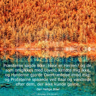 Picture 03 - Jeremias 2:8 DA1871 - Præsterne sagde ikke: Hvor er Herren? og de, som - Bible Verse Picture