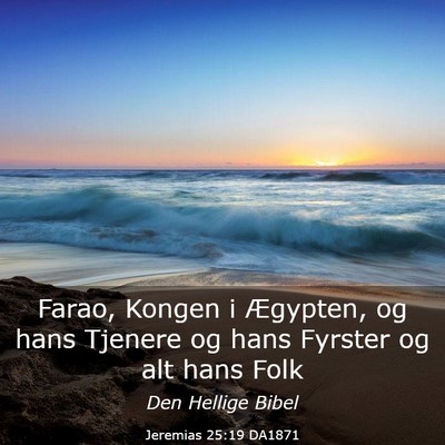 Picture 03 - Jeremias 25:19 DA1871 - Farao, Kongen i Ægypten, og hans Tjenere og hans - Bible Verse Picture