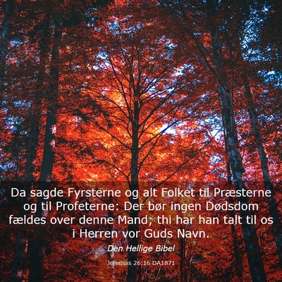 Picture 03 - Jeremias 26:16 DA1871 - Da sagde Fyrsterne og alt Folket til Præsterne - Bible Verse Picture