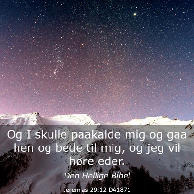 Picture 03 - Jeremias 29:12 DA1871 - Og I skulle paakalde mig og gaa hen og bede til - Bible Verse Picture
