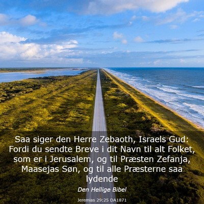 Picture 03 - Jeremias 29:25 DA1871 - Saa siger den Herre Zebaoth, Israels Gud: Fordi - Bible Verse Picture