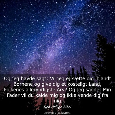 Picture 03 - Jeremias 3:19 DA1871 - Og jeg havde sagt: Vil jeg ej sætte dig iblandt - Bible Verse Picture