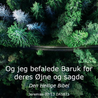Picture 03 - Jeremias 32:13 DA1871 - Og jeg befalede Baruk for deres Øjne og - Bible Verse Picture