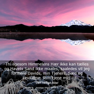 Picture 03 - Jeremias 33:22 DA1871 - Thi ligesom Himmelens Hær ikke kan tælles og - Bible Verse Picture