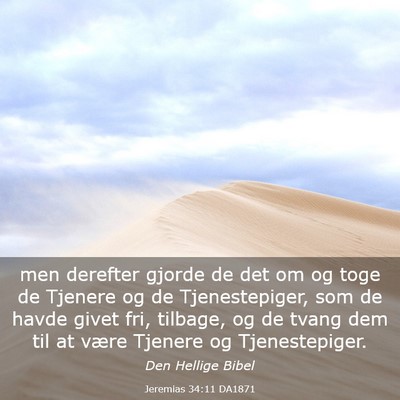 Picture 03 - Jeremias 34:11 DA1871 - men derefter gjorde de det om og toge de Tjenere - Bible Verse Picture