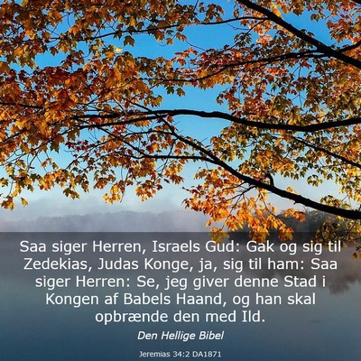 Picture 03 - Jeremias 34:2 DA1871 - Saa siger Herren, Israels Gud: Gak og sig til - Bible Verse Picture