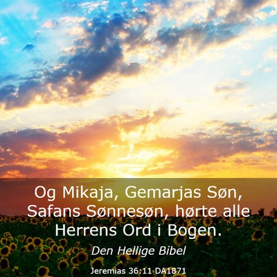 Picture 03 - Jeremias 36:11 DA1871 - Og Mikaja, Gemarjas Søn, Safans Sønnesøn, - Bible Verse Picture