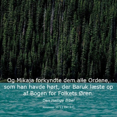 Picture 03 - Jeremias 36:13 DA1871 - Og Mikaja forkyndte dem alle Ordene, som han - Bible Verse Picture