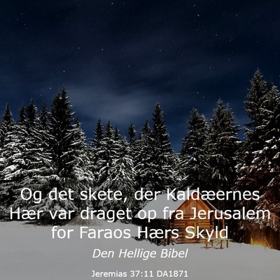 Picture 03 - Jeremias 37:11 DA1871 - Og det skete, der Kaldæernes Hær var draget op - Bible Verse Picture