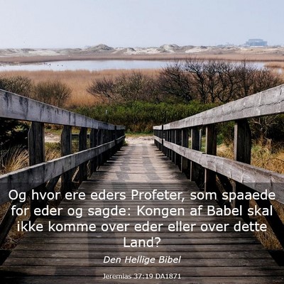 Picture 03 - Jeremias 37:19 DA1871 - Og hvor ere eders Profeter, som spaaede for eder - Bible Verse Picture