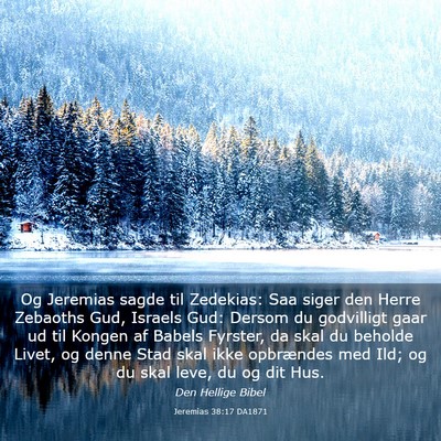 Picture 03 - Jeremias 38:17 DA1871 - Og Jeremias sagde til Zedekias: Saa siger den - Bible Verse Picture
