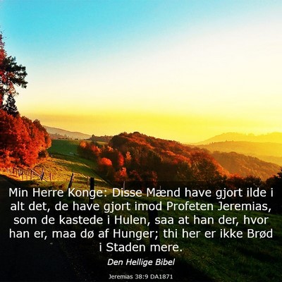 Picture 03 - Jeremias 38:9 DA1871 - Min Herre Konge: Disse Mænd have gjort ilde i - Bible Verse Picture