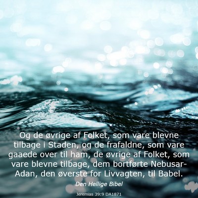 Picture 03 - Jeremias 39:9 DA1871 - Og de øvrige af Folket, som vare blevne tilbage - Bible Verse Picture