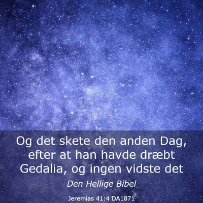 Picture 03 - Jeremias 41:4 DA1871 - Og det skete den anden Dag, efter at han havde - Bible Verse Picture