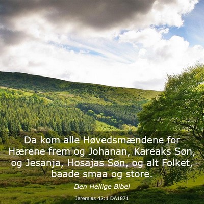 Picture 03 - Jeremias 42:1 DA1871 - Da kom alle Høvedsmændene for Hærene frem og - Bible Verse Picture