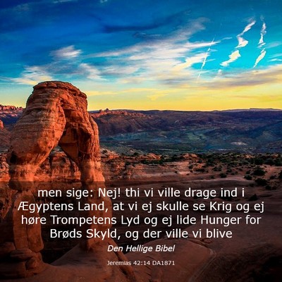 Picture 03 - Jeremias 42:14 DA1871 - men sige: Nej! thi vi ville drage ind i Ægyptens - Bible Verse Picture
