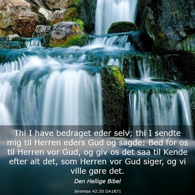 Picture 03 - Jeremias 42:20 DA1871 - Thi I have bedraget eder selv; thi I sendte mig - Bible Verse Picture