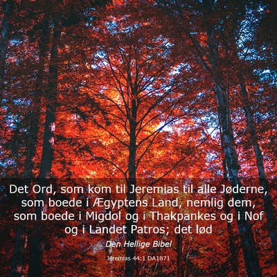 Picture 03 - Jeremias 44:1 DA1871 - Det Ord, som kom til Jeremias til alle Jøderne, - Bible Verse Picture