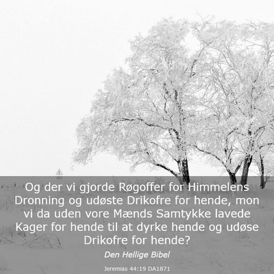 Picture 03 - Jeremias 44:19 DA1871 - Og der vi gjorde Røgoffer for Himmelens Dronning - Bible Verse Picture