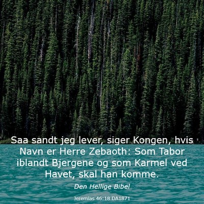 Picture 03 - Jeremias 46:18 DA1871 - Saa sandt jeg lever, siger Kongen, hvis Navn er - Bible Verse Picture