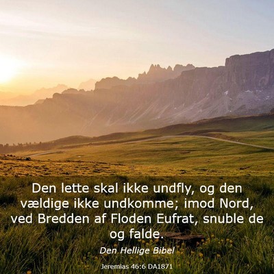 Picture 03 - Jeremias 46:6 DA1871 - Den lette skal ikke undfly, og den vældige ikke - Bible Verse Picture