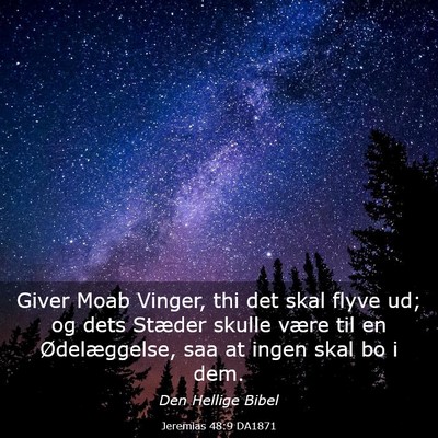 Picture 03 - Jeremias 48:9 DA1871 - Giver Moab Vinger, thi det skal flyve ud; og dets - Bible Verse Picture