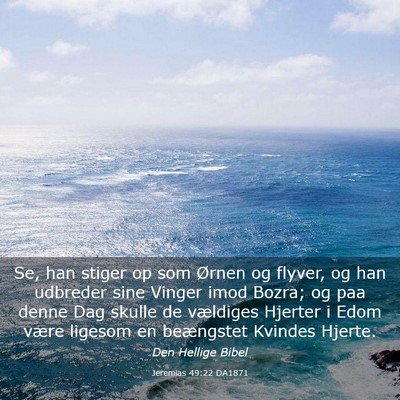 Picture 03 - Jeremias 49:22 DA1871 - Se, han stiger op som Ørnen og flyver, og han - Bible Verse Picture