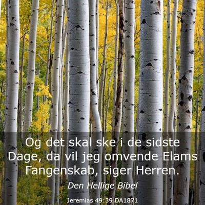 Picture 03 - Jeremias 49:39 DA1871 - Og det skal ske i de sidste Dage, da vil jeg - Bible Verse Picture