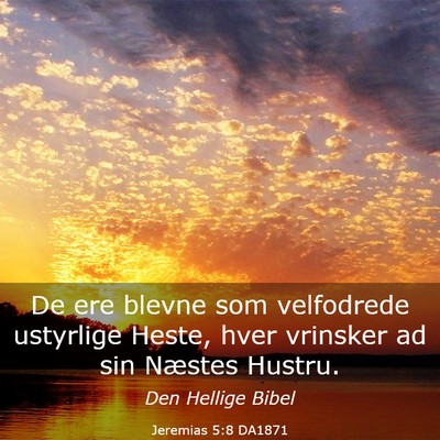 Picture 03 - Jeremias 5:8 DA1871 - De ere blevne som velfodrede ustyrlige Heste, - Bible Verse Picture