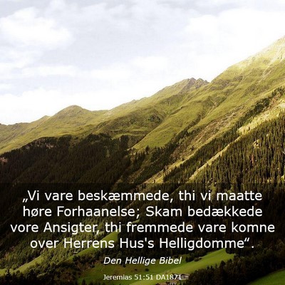 Picture 03 - Jeremias 51:51 DA1871 - „Vi vare beskæmmede, thi vi maatte høre - Bible Verse Picture