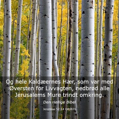 Picture 03 - Jeremias 52:14 DA1871 - Og hele Kaldæernes Hær, som var med Øversten - Bible Verse Picture