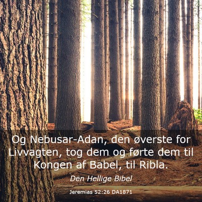 Picture 03 - Jeremias 52:26 DA1871 - Og Nebusar-Adan, den øverste for Livvagten, tog - Bible Verse Picture