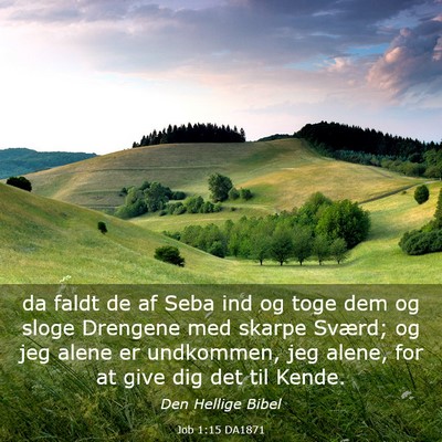 Picture 03 - Job 1:15 DA1871 - da faldt de af Seba ind og toge dem og sloge - Bible Verse Picture