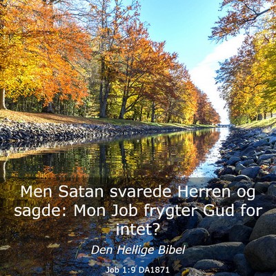 Picture 03 - Job 1:9 DA1871 - Men Satan svarede Herren og sagde: Mon Job - Bible Verse Picture