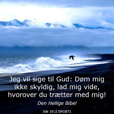 Picture 03 - Job 10:2 DA1871 - Jeg vil sige til Gud: Døm mig ikke skyldig, lad - Bible Verse Picture