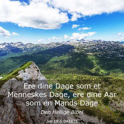 Picture 03 - Job 10:5 DA1871 - Ere dine Dage som et Menneskes Dage, ere dine Aar - Bible Verse Picture