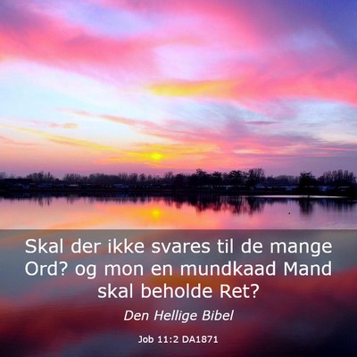 Picture 03 - Job 11:2 DA1871 - Skal der ikke svares til de mange Ord? og mon en - Bible Verse Picture