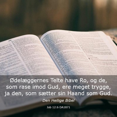 Picture 03 - Job 12:6 DA1871 - Ødelæggernes Telte have Ro, og de, som rase - Bible Verse Picture